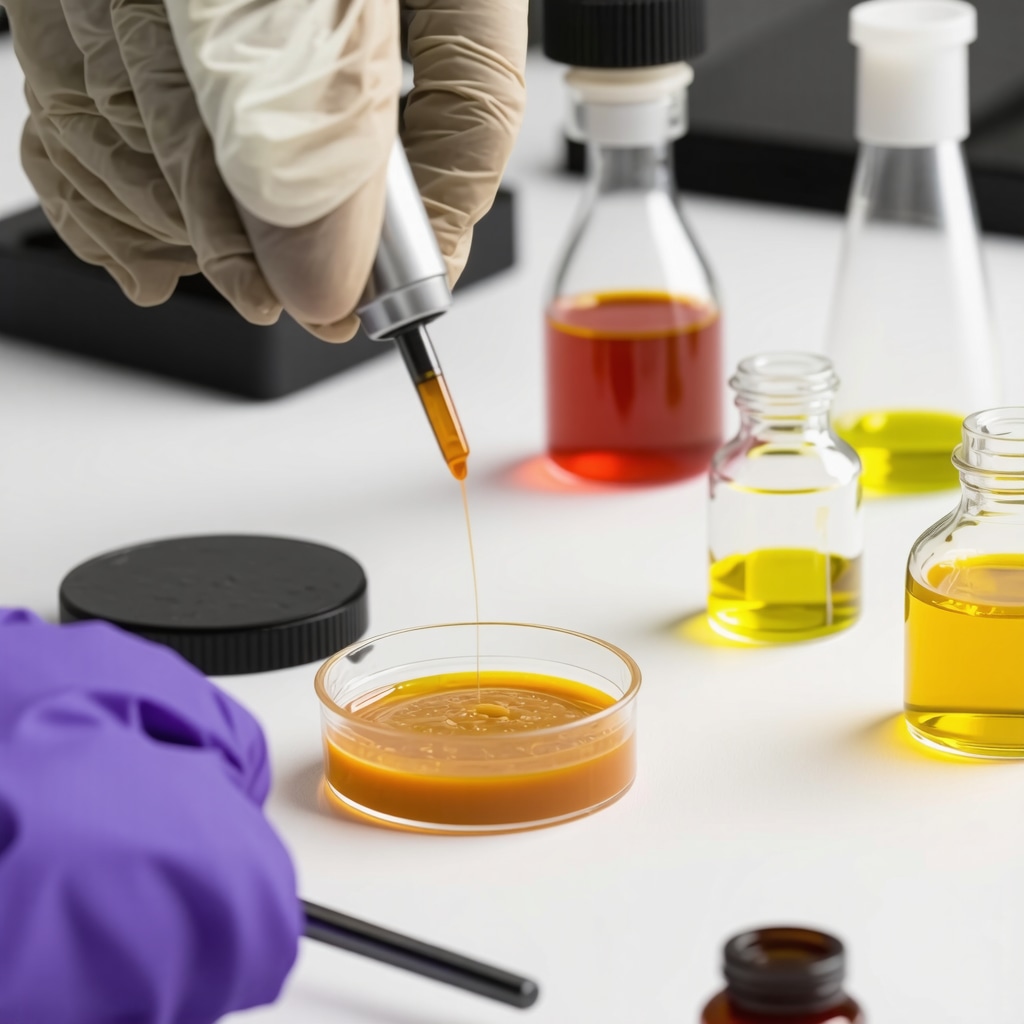 Scientists preparing tallow-based skincare formulations with natural bioactives in a lab environment