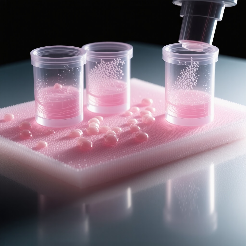 Scientific laboratory scene showing molecular analysis of tallow cream effects on skin cells