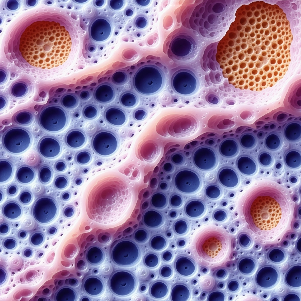 Microscopic visualization of grass-fed tallow cream components integrating with skin cells and microbiome