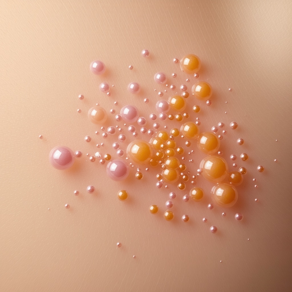 Microscopic view showing lipid bilayers and skin microbiome interaction on infant skin
