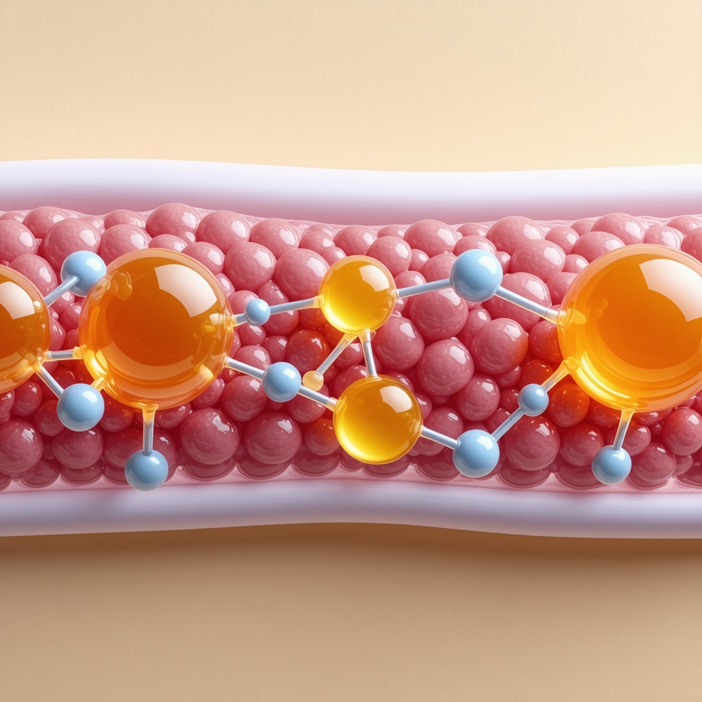 Detailed molecular illustration showing interaction of tallow lipids with skin barrier components