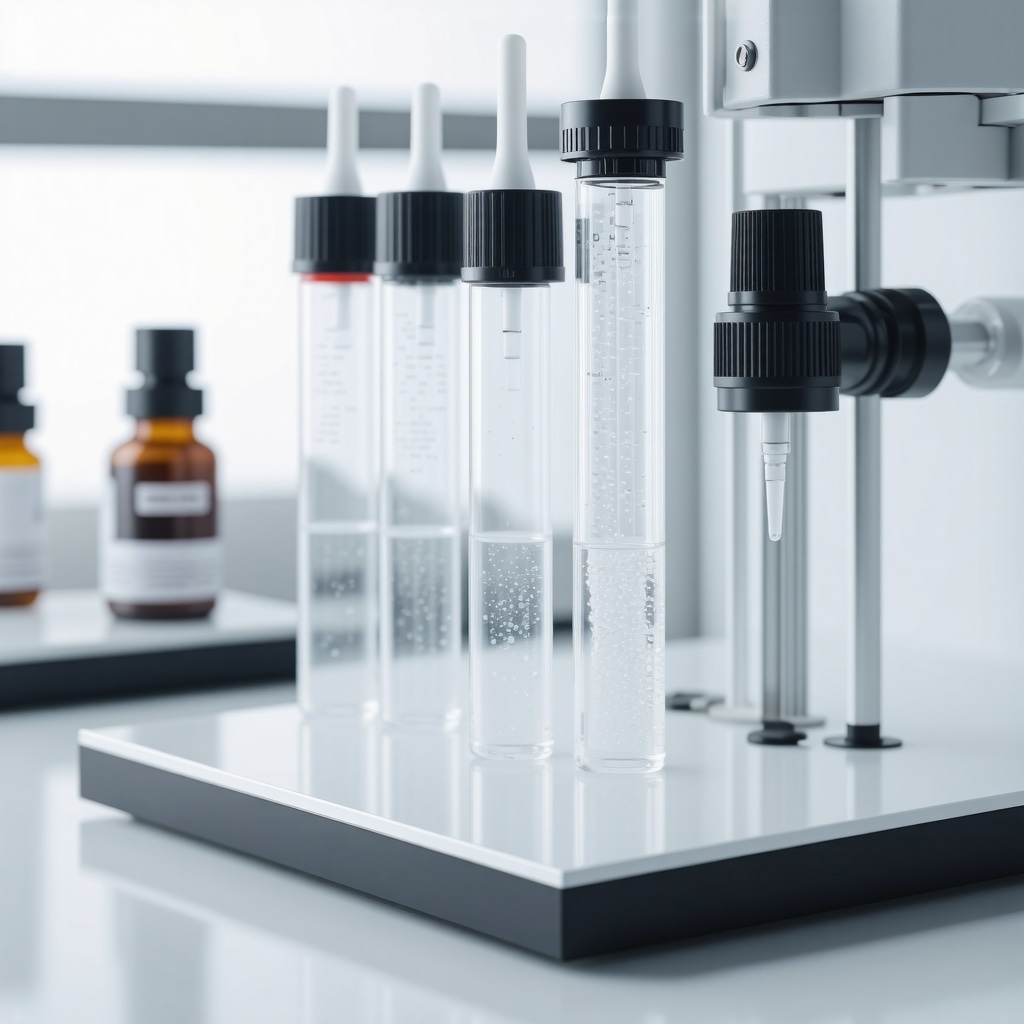 Laboratory scene showing lipid extraction and nanoemulsion creation for tallow cream skincare products