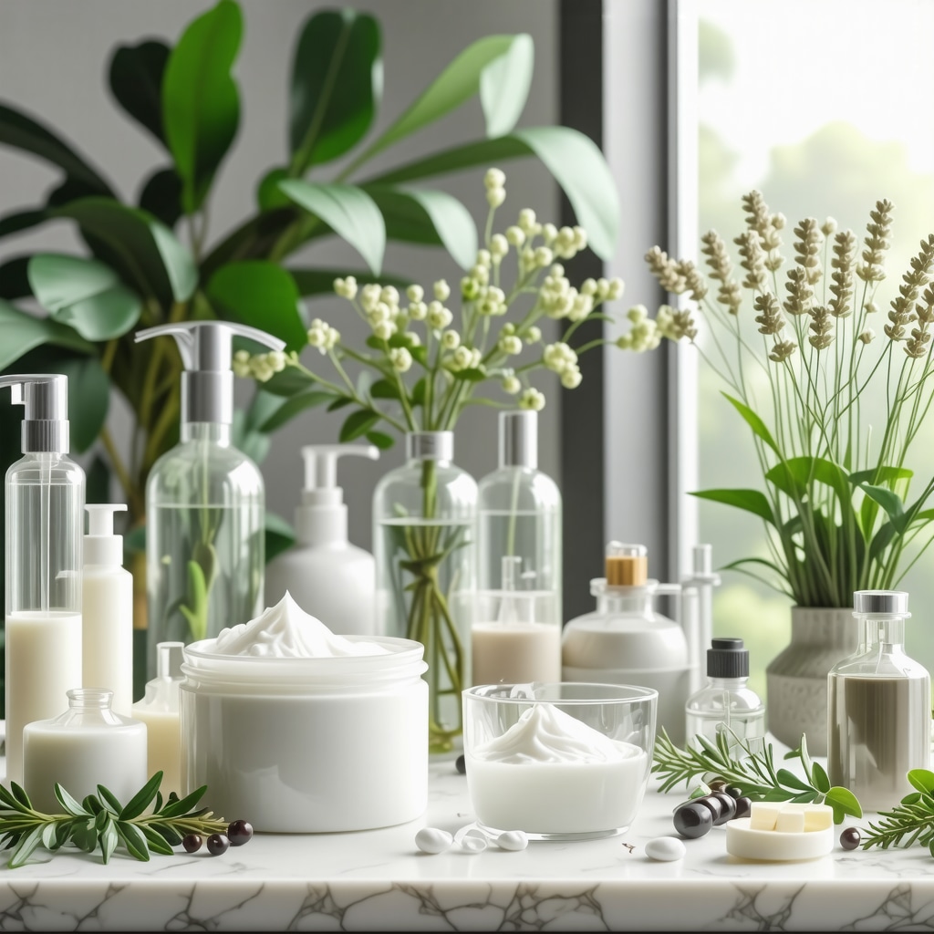 Laboratory setup with tallow cream, plant extracts, and emulsification devices for advanced skincare formulations