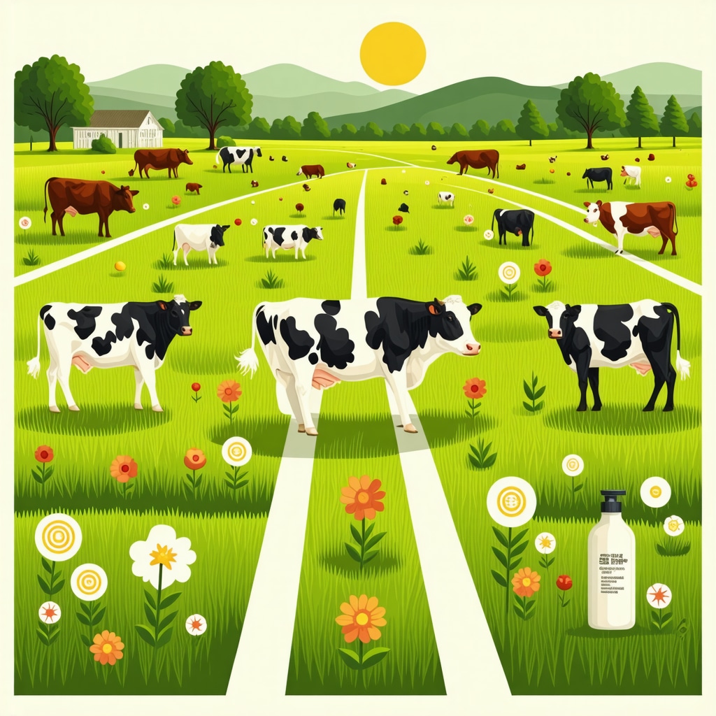 Infographic showing the ethical sourcing and blockchain traceability of grass-fed tallow for skincare