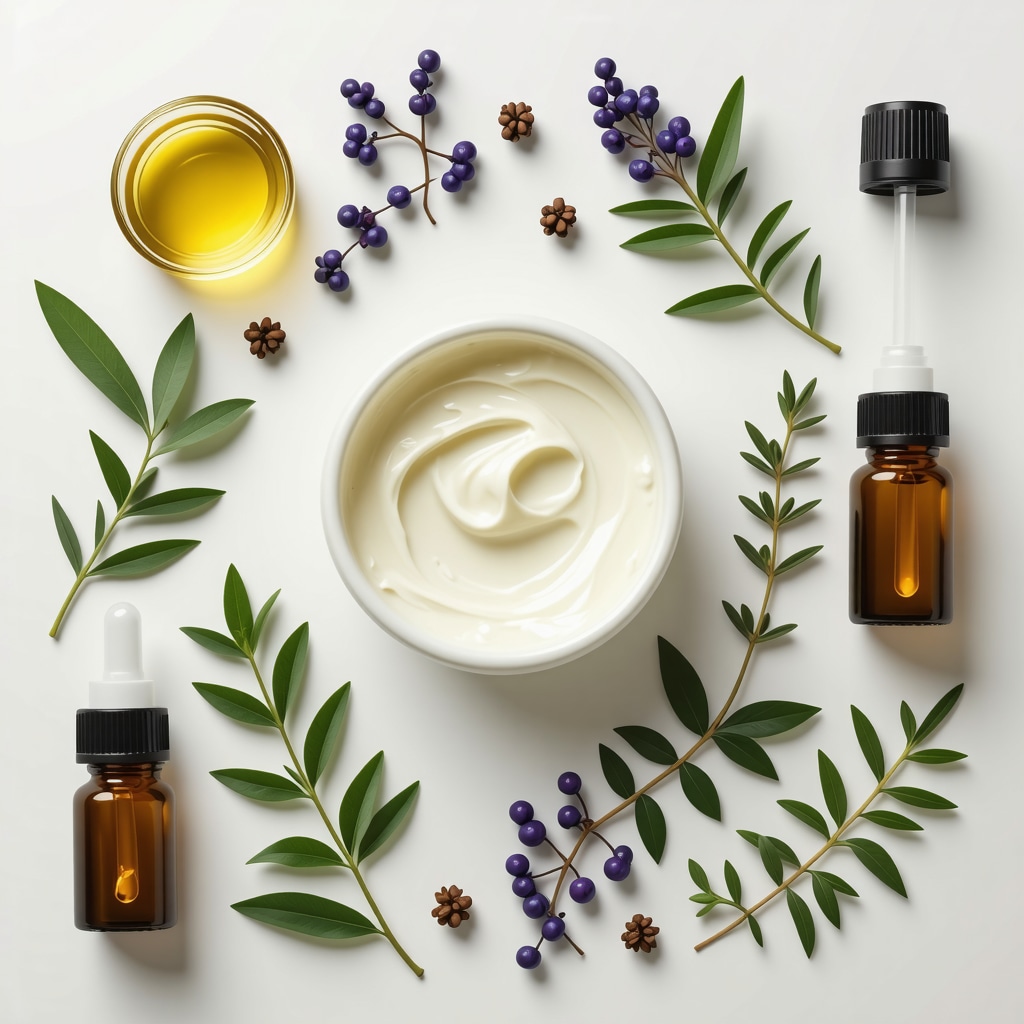 Jar of grass-fed tallow cream with botanical extracts and biotechnological peptides on a clean surface