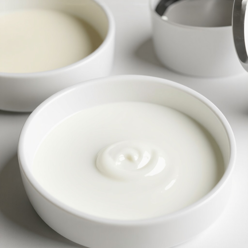 Close-up image of cosmetic formulation blending natural tallow and shea butter with emulsifiers and antioxidants