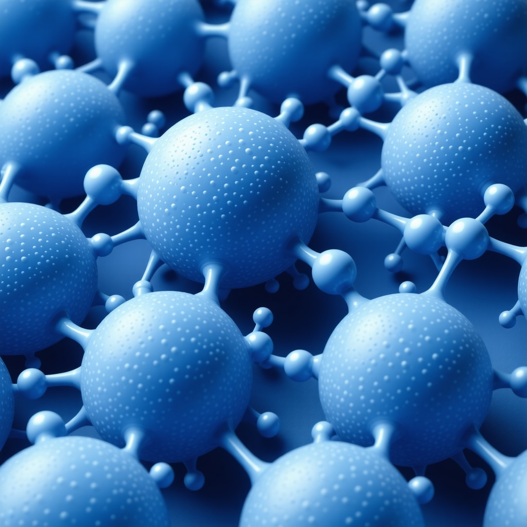 Detailed molecular model showing fatty acid structures interacting with skin cell membranes representing stability and repair in additive-free tallow products