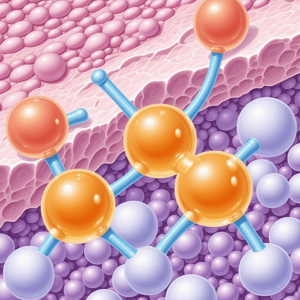 Scientific diagram of fatty acids in tallow cream repairing skin barrier
