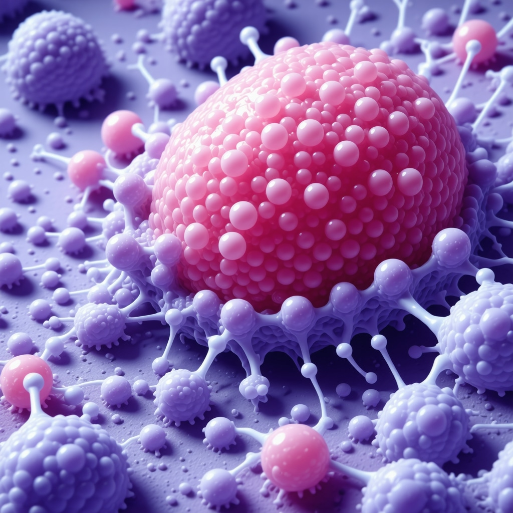 Molecular lipid structures engaging with skin cells illustrating tallow cream biochemical effects