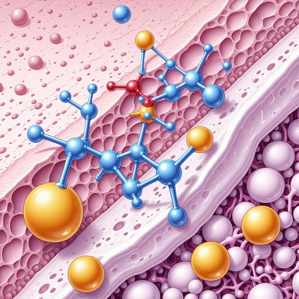 Infographic showing tallow fatty acids like palmitic, stearic, and oleic acids reinforcing the skin's lipid barrier