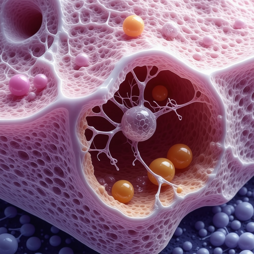 Scientific diagram showing nanocarriers delivering tallow components into skin layers for improved hydration and barrier repair
