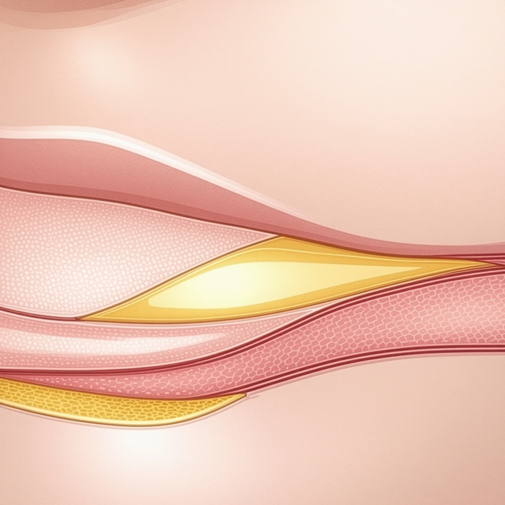 Illustration depicting skin layers with lipidomics data and circadian rhythm effects related to tallow balm application