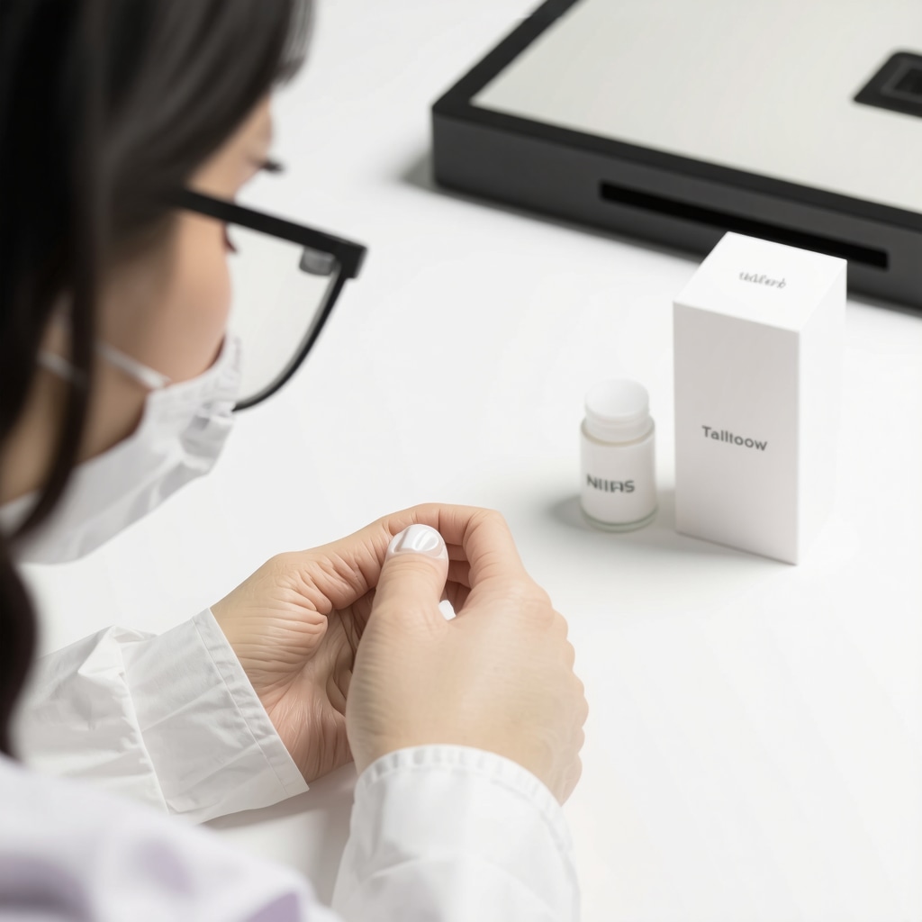 Portable near-infrared spectroscopy device analyzing tallow cream with sustainable packaging