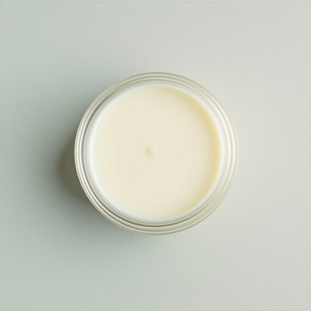 Jar of grass-fed beef tallow with herbal infusions and natural textures