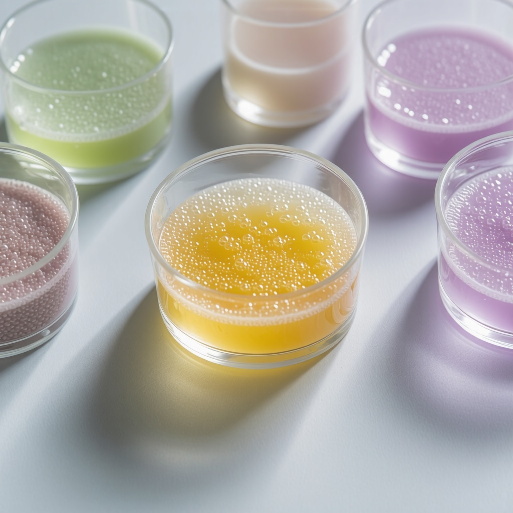 Scientific lab with nano-encapsulated tallow and microbial cultures demonstrating skin microbiome science