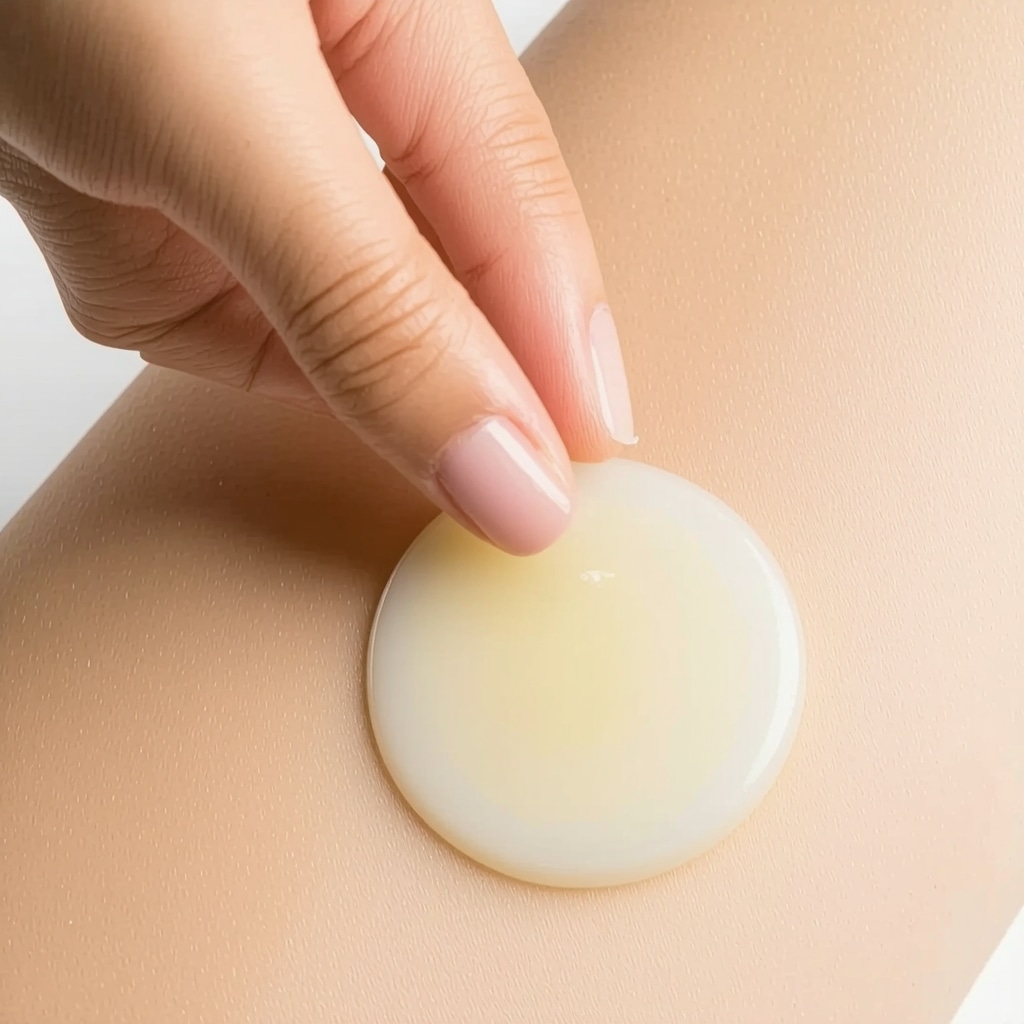 A person gently applying tallow balm on their skin, highlighting natural skincare healing