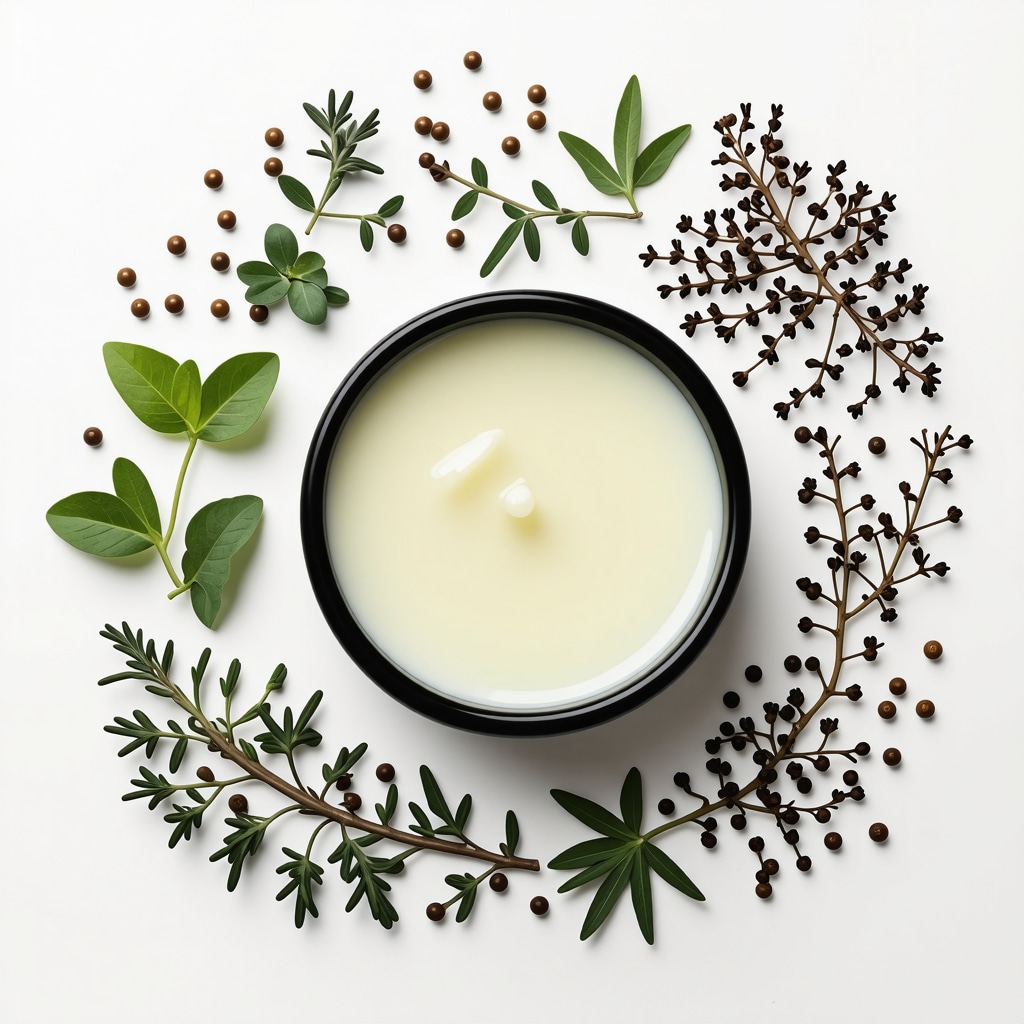 Close-up of a handcrafted herbal-infused tallow balm emphasizing natural ingredients.