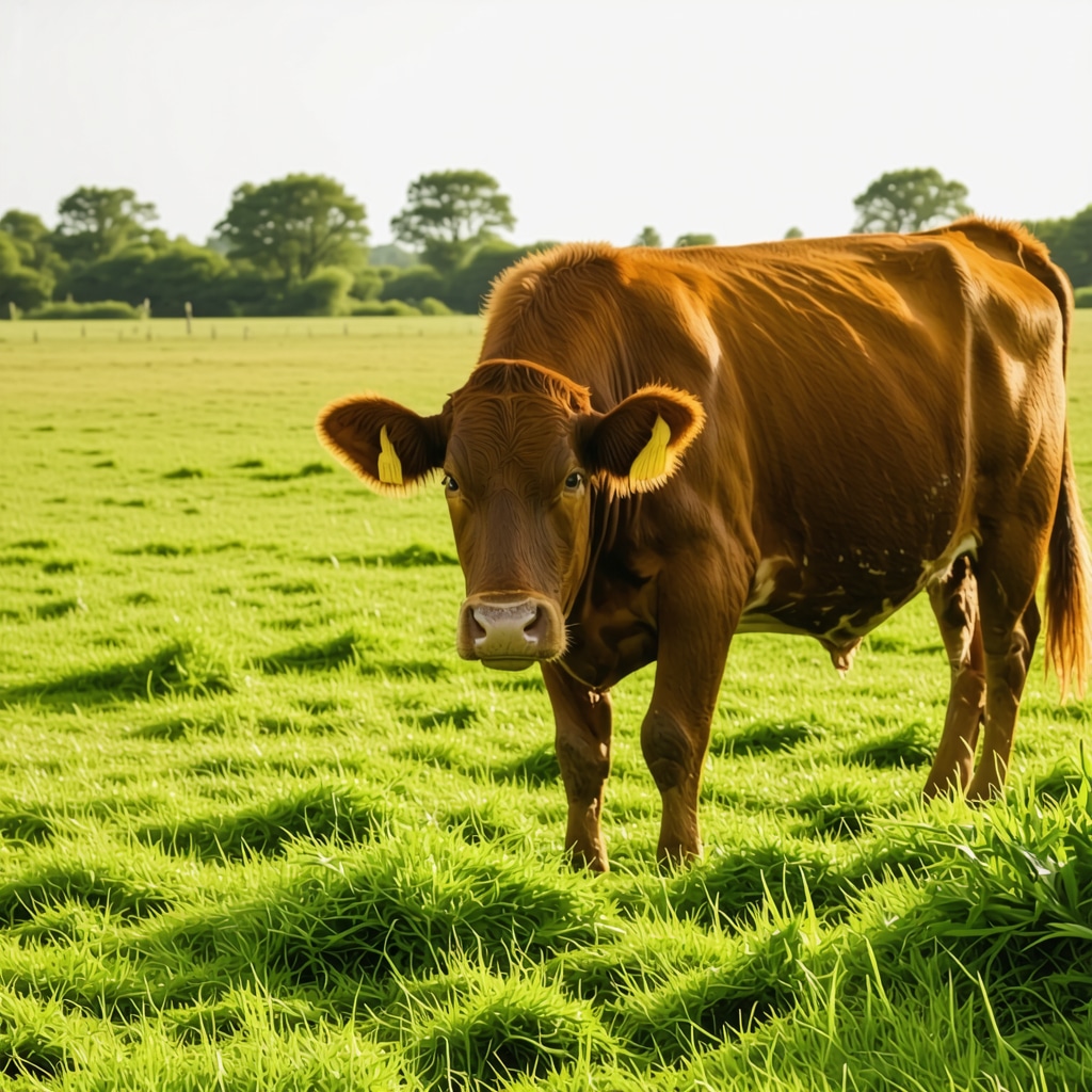 Farm scene showing grazing cattle on lush green pasture, highlighting natural tallow origin.
