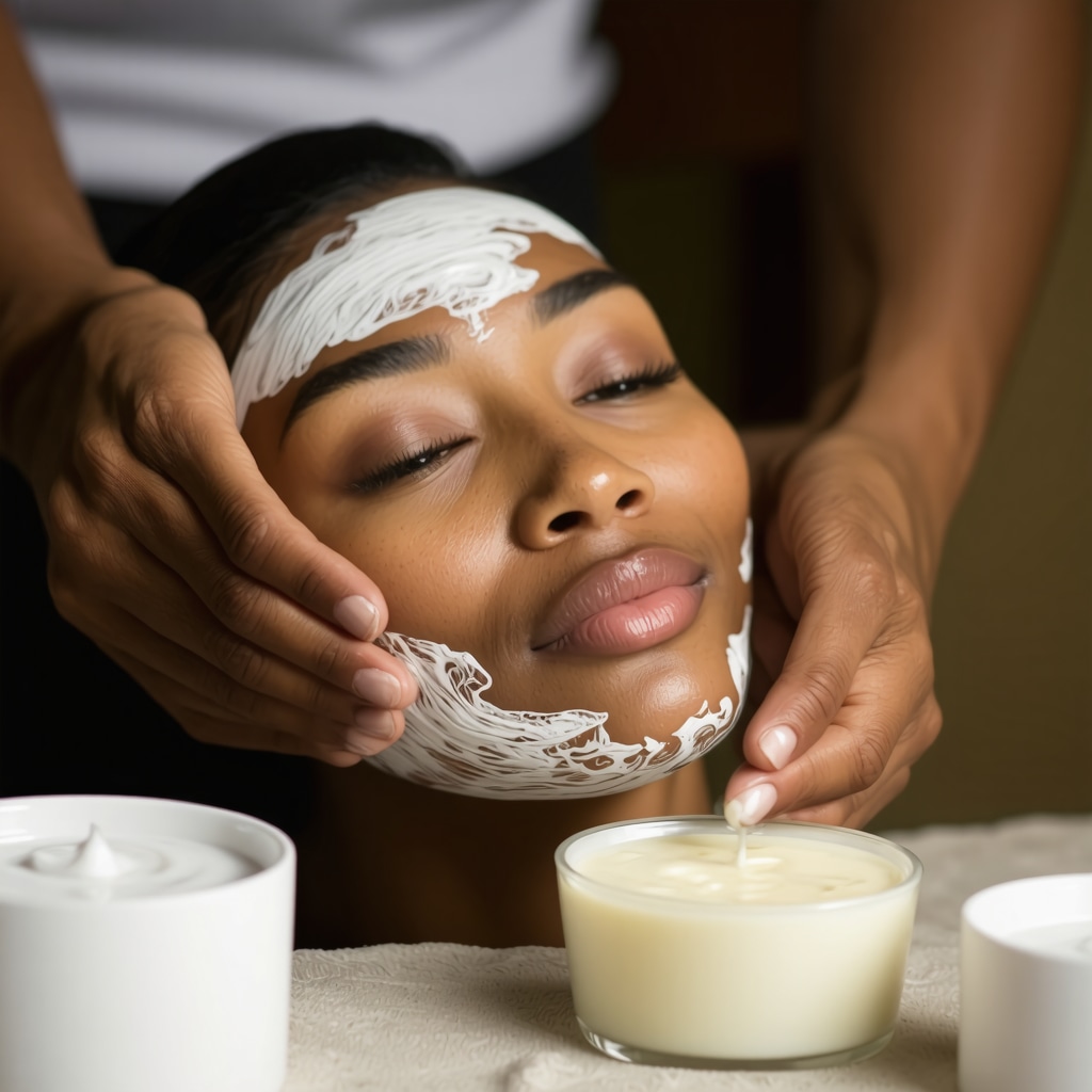 Person applying tallow face cream with massage in skincare routine