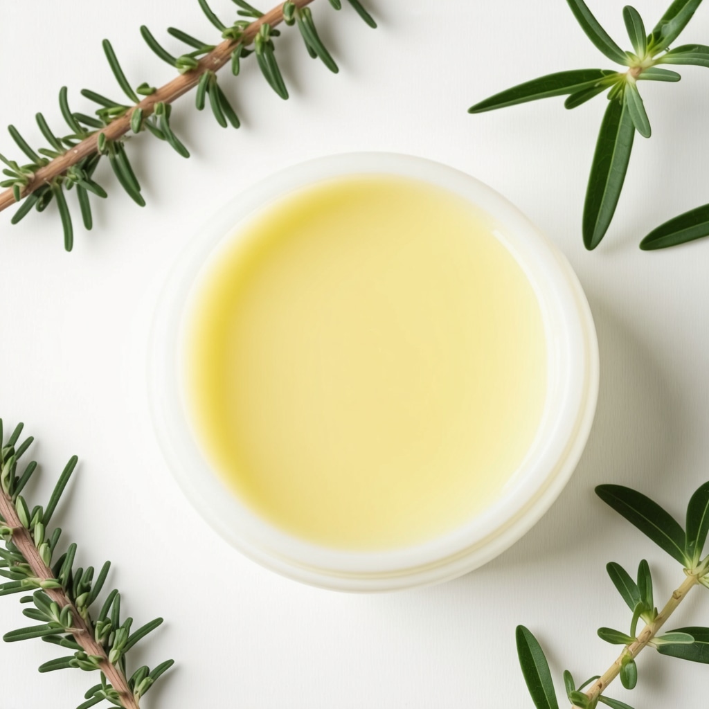 A jar of herbal-infused tallow balm with fresh herbs and a wooden spoon, emphasizing natural skincare benefits.