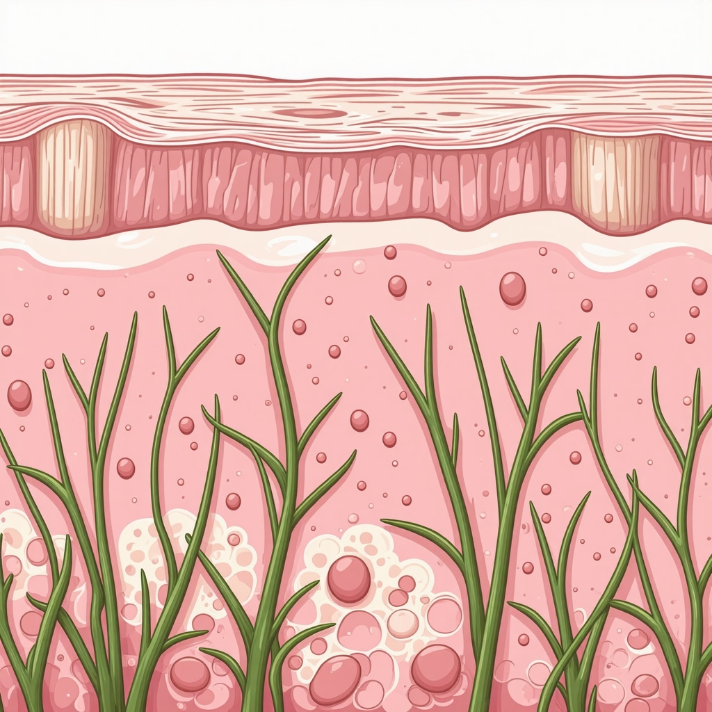 Diagram depicting the structural similarities between grass-fed tallow molecules and skin sebum facilitating deep skin absorption.