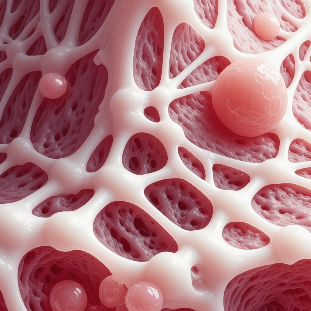 Molecular diagram showing beef tallow lipids merging with skin's lipid layers enhancing hydration and barrier repair