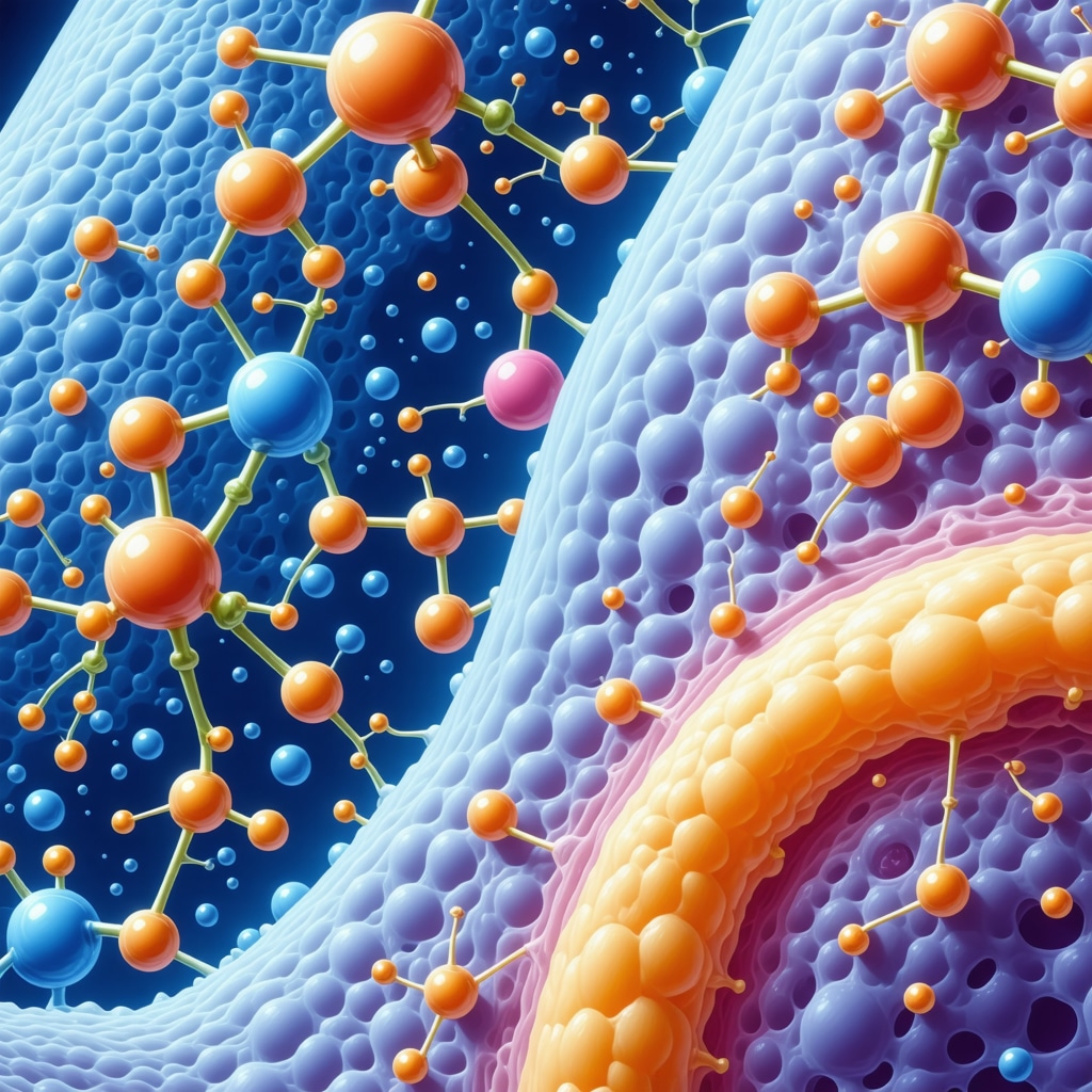 Scientific diagram of fatty acids from tallow enhancing skin barrier and microbiome for eczema care