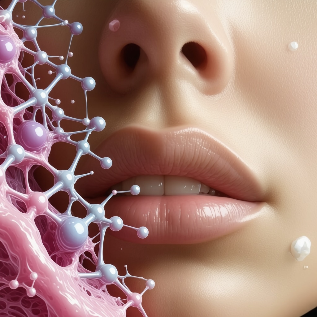 Scientific illustration of tallow fatty acid chains integrating with human skin cells for barrier repair