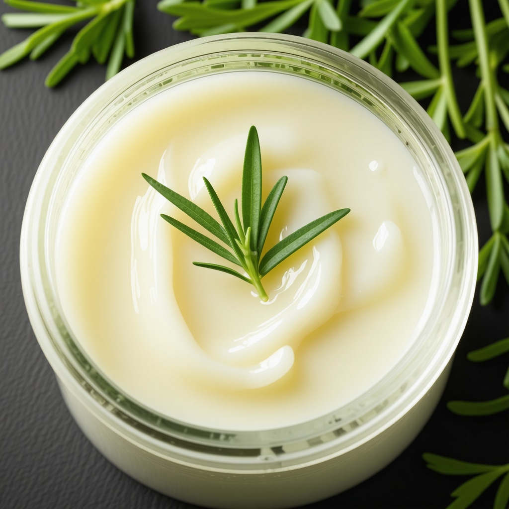 A jar of organic grass-fed beef tallow with herbs, showcasing its rich texture and purity.
