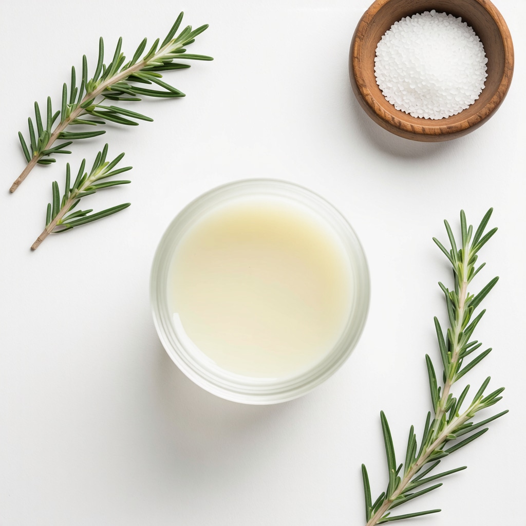 Close-up of grass-fed beef tallow in a jar with herbs and natural ingredients