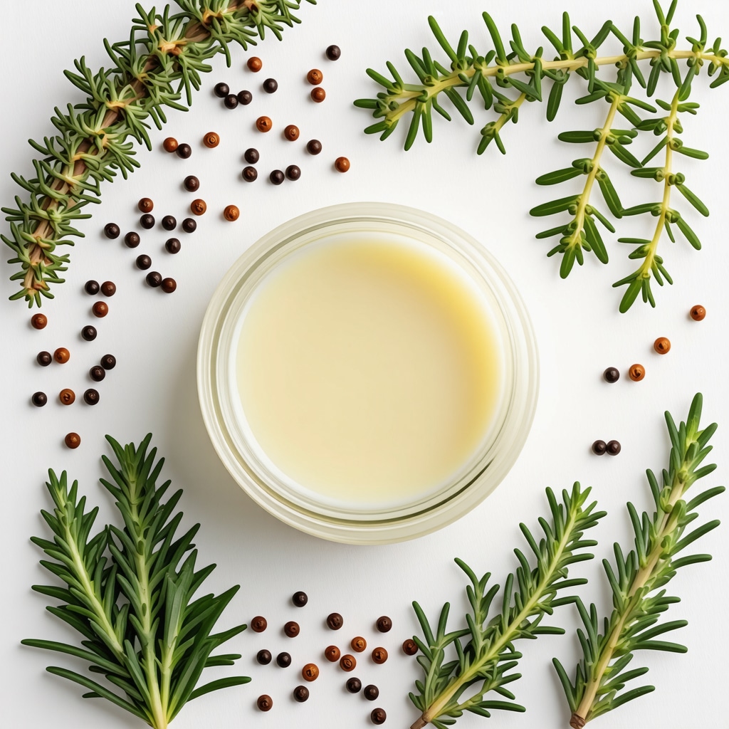 A jar of grass-fed beef tallow with herbs and natural ingredients in a cozy setting.