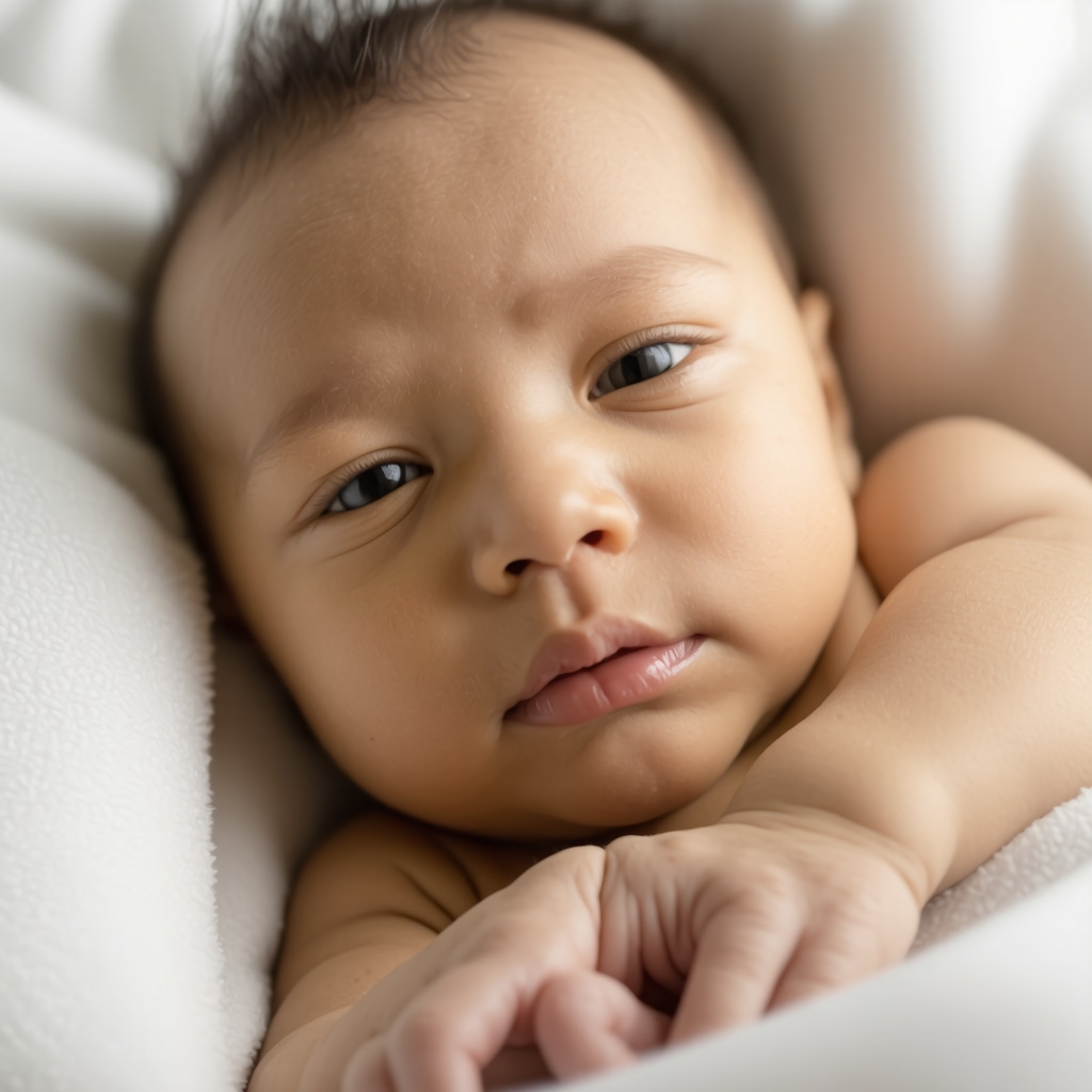 Newborn's skin being gently moisturized with tallow lotion highlighting skin microbiome health