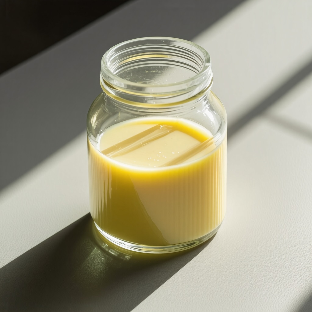 Jar of organic grass-fed beef tallow with natural background