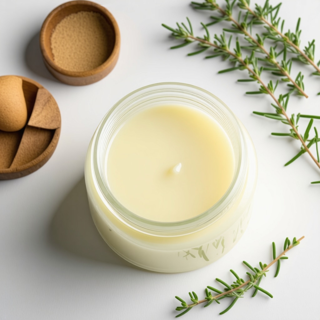 Jar of organic grass-fed beef tallow surrounded by natural ingredients, highlighting purity and quality