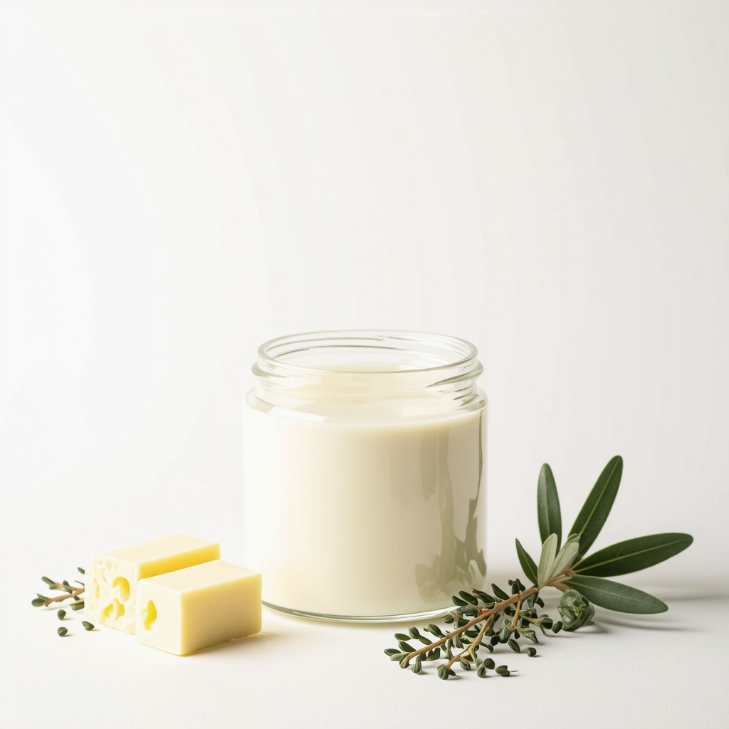 Jar of grass-fed tallow with natural ingredients in a rustic setting