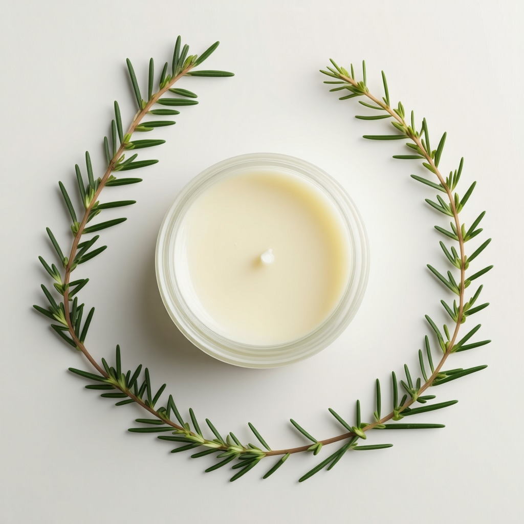 Jar of grass-fed tallow on a wooden surface with green leaves