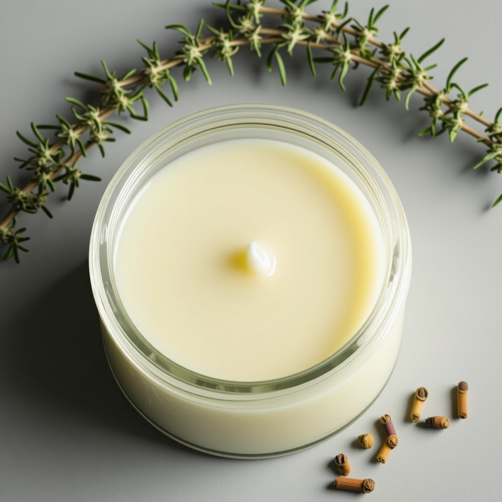 Close-up of grass-fed tallow infused with herbs, highlighting its rich texture and natural purity.