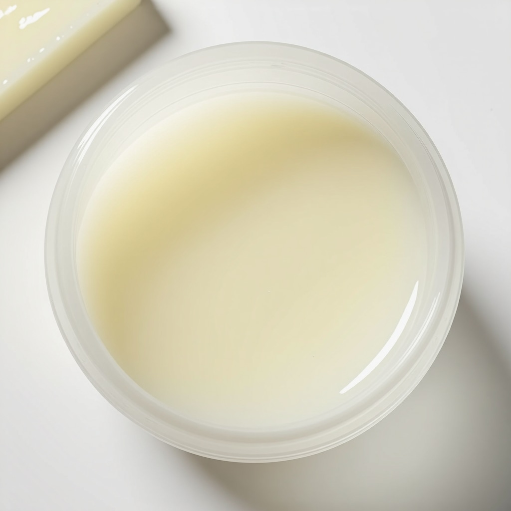 Illustration showing molecular structure of beef tallow's fatty acids for skin health.