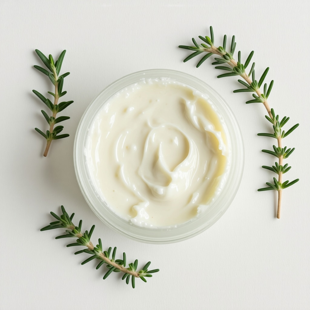 A jar of herbal-infused whipped tallow cream for skincare