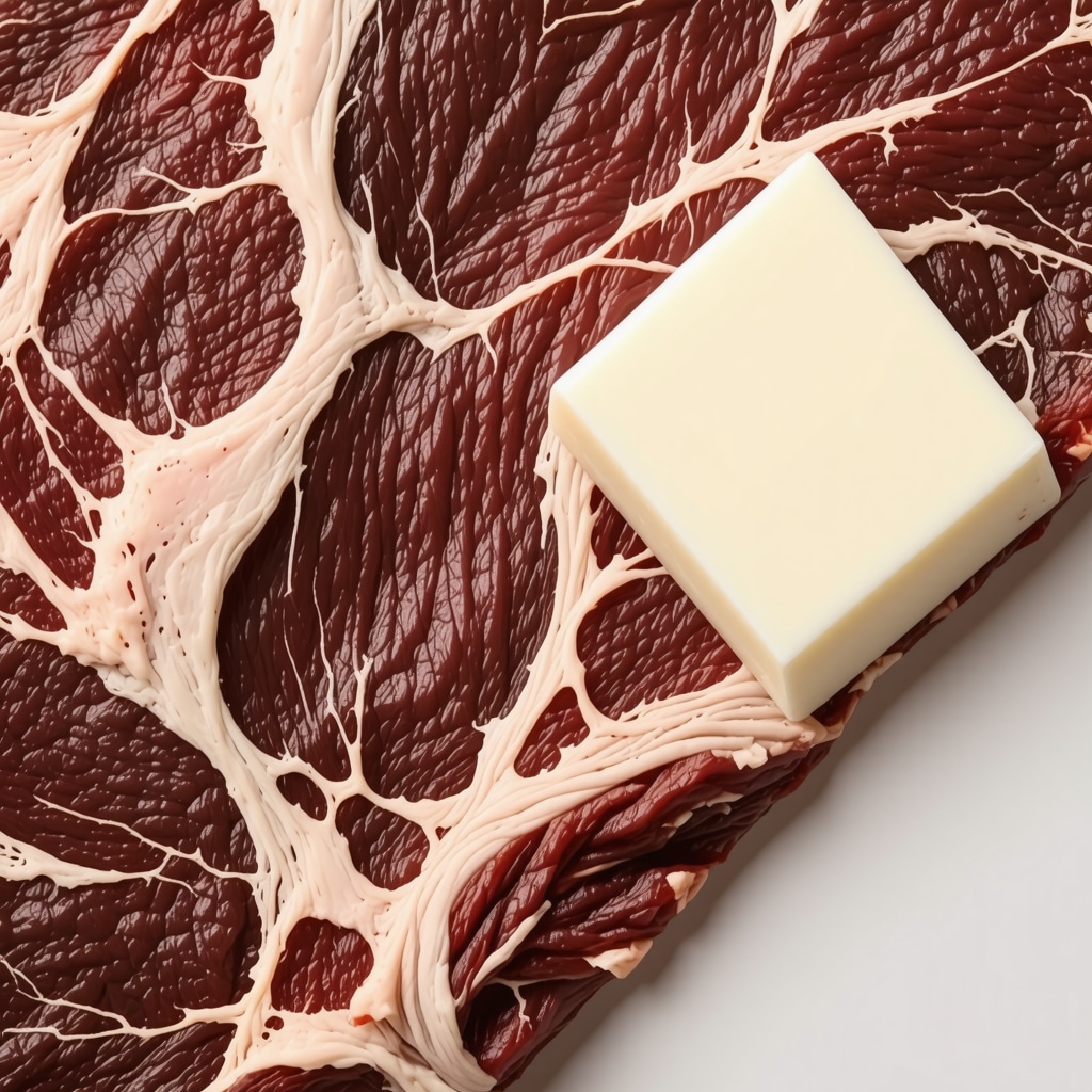 Scientific illustration of grass-fed beef tallow's bioactive compounds and skin benefits