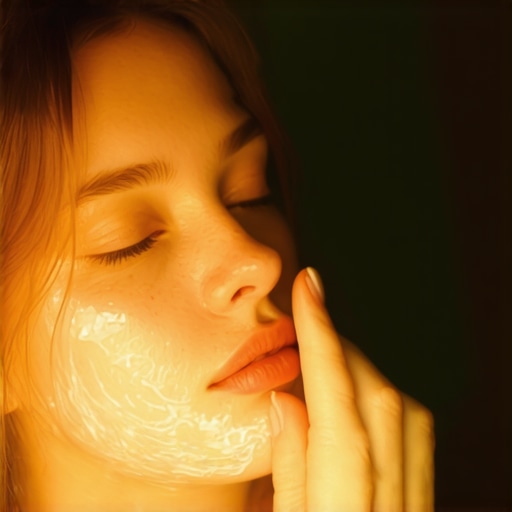 Person applying beef tallow cream on face in natural light