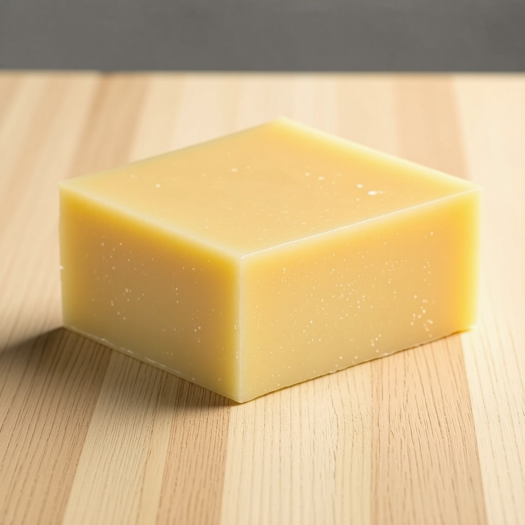 Raw grass-fed beef tallow showing its rich, creamy texture for skincare use