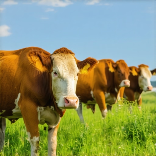 Farm scene showing grass-fed cows grazing in open fields, highlighting ethical sourcing of tallow.