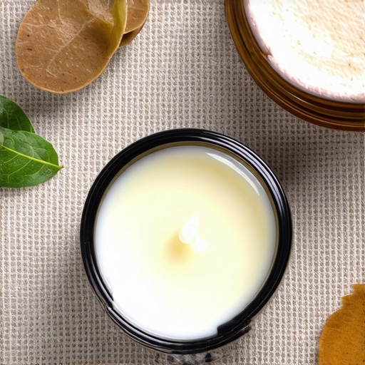 Close-up of a jar of personalized organic tallow balm with natural ingredients
