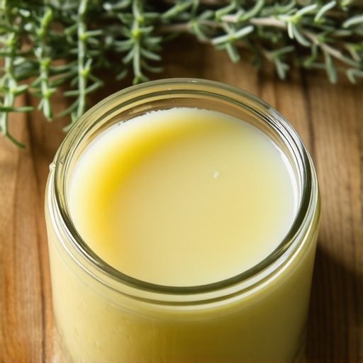 Close-up of a handcrafted organic tallow balm jar