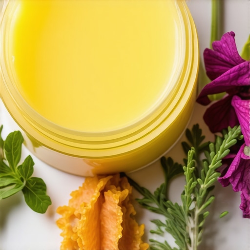 Close-up of a herbal-infused tallow balm