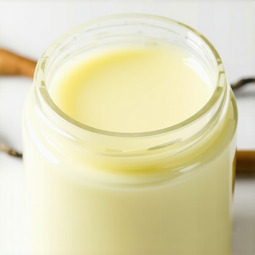 Close-up of a jar of homemade organic tallow balm
