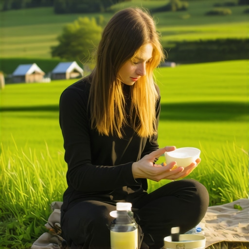 Person gently applying tallow-based balm in a peaceful outdoor setting, highlighting natural and ethical skincare
