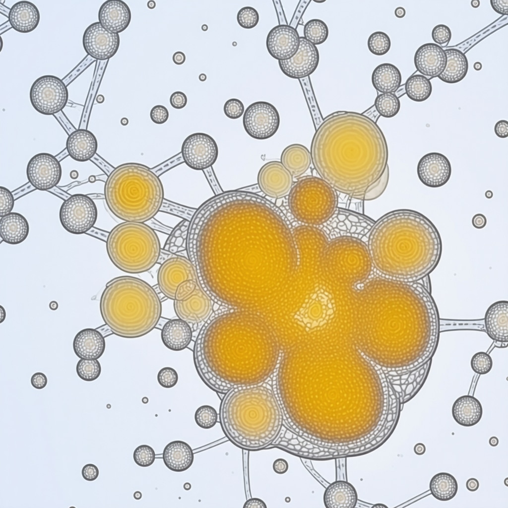 Close-up of bio-mimetic molecular structure of grass-fed tallow integrating with skin cells
