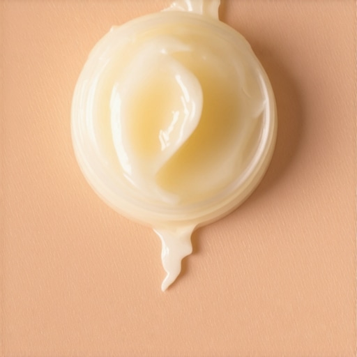 Close-up of nourishing tallow balm on skin with natural lighting